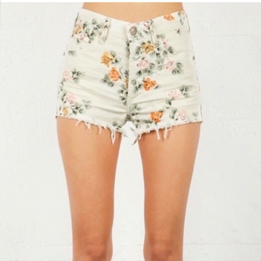 Citizens Of Humanity, Chloe High Waist Floral Cut-Off Jean Shorts, Size 25